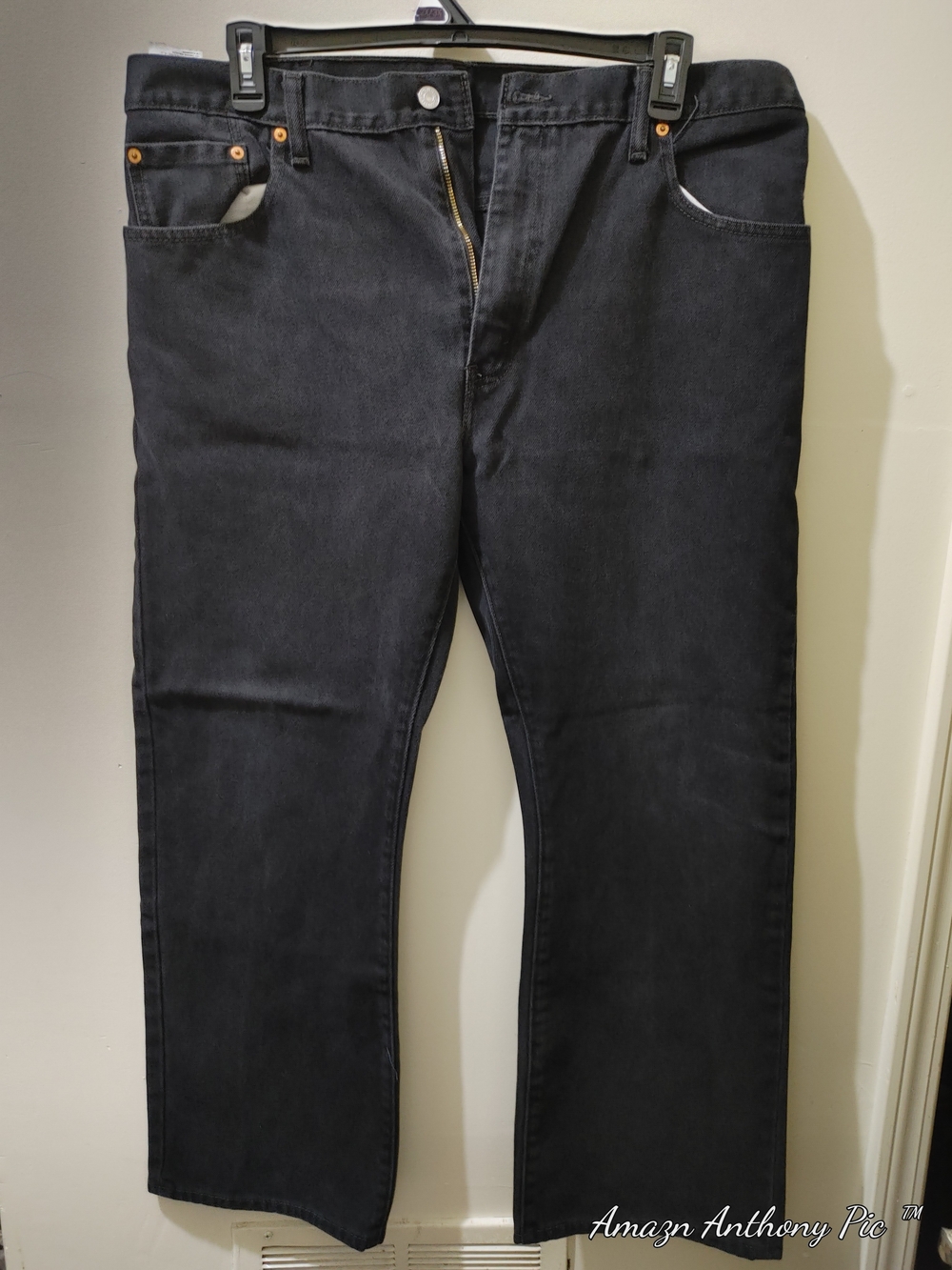 Levi's Men's Dark Black Straight Jeans